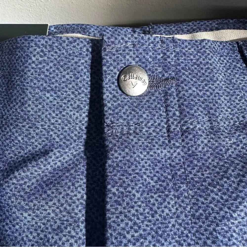 Callaway Golf Shorts Peacoat Blue Mens Size 32 Stretch Waistband NWT Flat Front